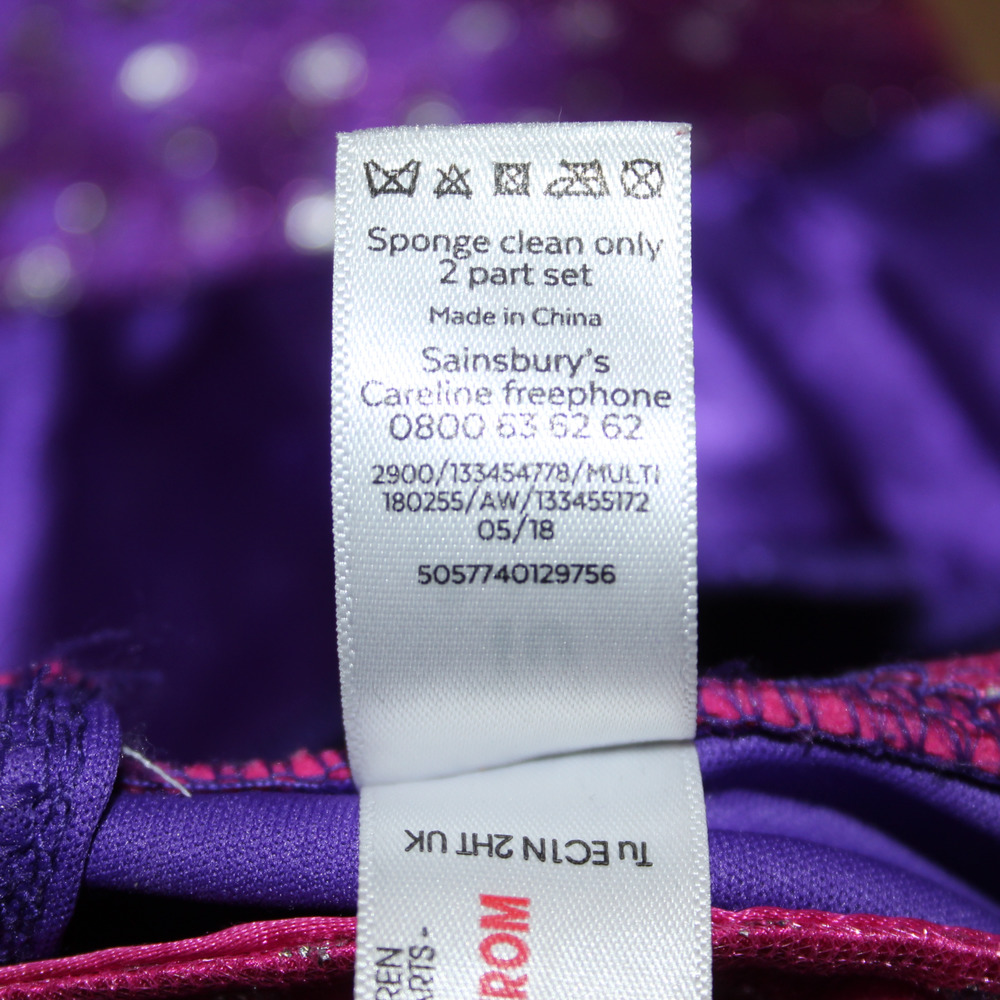 Tu Sainsbury's Purple Pink Sparkly Star Witch Costume Hat Girl's 3-4yrs - Picture 13 of 13